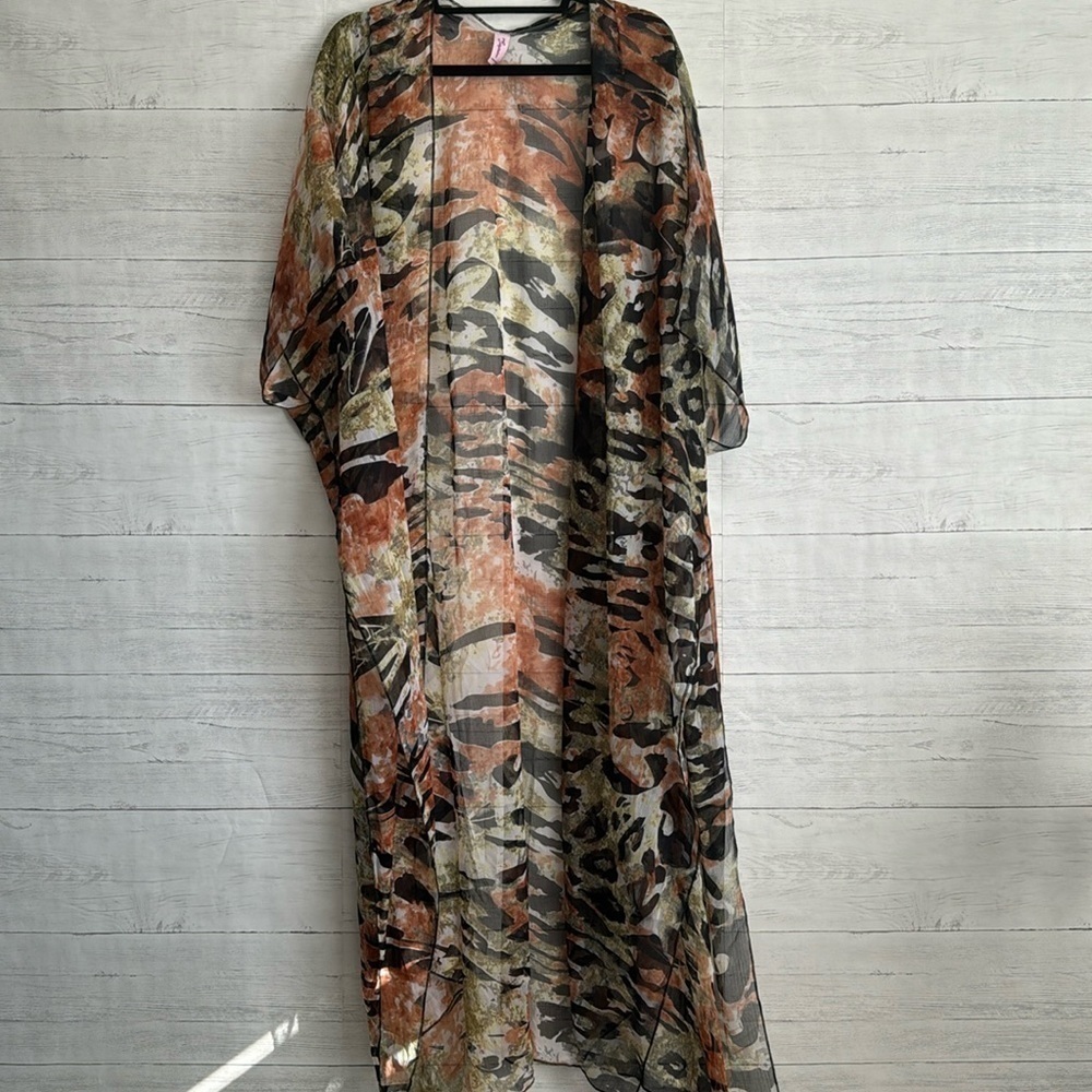 Sunflower Mutiple Color Pattered Long Cardigan |  ONE SIZE - Picture 2 of 6